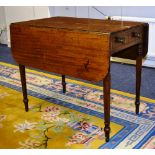 A Regency mahogany Pembroke table, with drawer to one end and opposing dummy drawer,