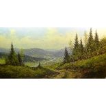 Kurt Moser (Austrian) 'Continental Landscape' Oil on canvas, signed lower left,