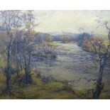 MC Davidson (19th Century) 'River Landscape' Watercolour, signed lower left, 50 x 59cm,