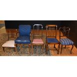 Eleven assorted chairs, to include a pair of parlour chairs,