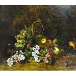 Unknown Artist (19th Century School) 'Still Life of Fruit' Oil on canvas, unsigned,