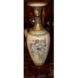 A modern Chinese pottery floor standing vase on stand,