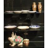 A mixed lot of pottery, to include Victorian Minton 'Chinese Dragon' pattern plate,