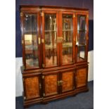 A Chinese walnut and hardwood display cabinet,