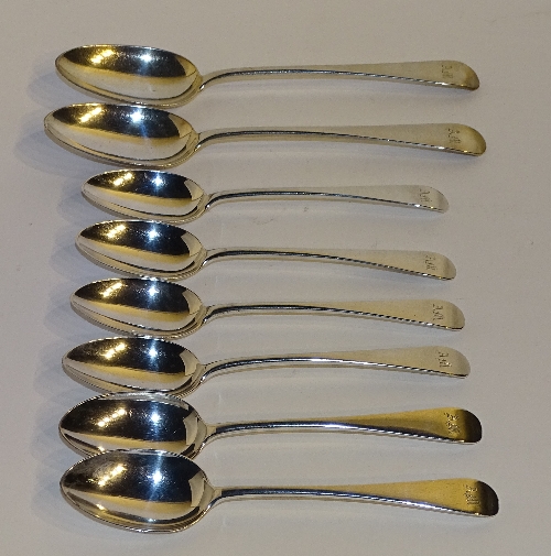 A set of six Victorian silver dessert spoons, hallmarks for Edinburgh 1886 J Chrichton & Co,