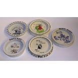 A variety of baby plates, to include Royal Doulton 'Little Bo-Peep' c.