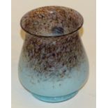 **A Scottish 'Monart' glass vase, in two tone mottled blue with gold inclusions,