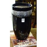 A Bohemian style cut crystal and coloured glass vase,