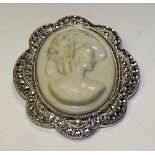 A Charles Horner silver cameo brooch, hallmarks for Chester 1948,