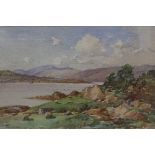 Tom Campbell (Scottish 1865-1943) 'Highland Loch Landscape' Watercolour, signed lower left,