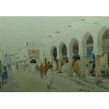 St Rose 'Middle Eastern Street Scene' Watercolour, signed lower right and dated '08,