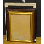 Three picture frames, one with backing and glass, inside measurements to fit picture 40 x 30cm, 37.