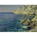 Carlo Perindani (Italian 1899-1986) 'Seascape Off Capri' Oil on board, signed lower right,