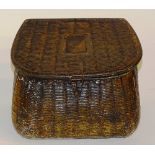 **A vintage Huntley & Palmers of Reading biscuit tin circa 1907, in the form of a fishing creel,