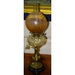 A vintage brass oil lamp circa early 20th century,
