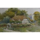 GH Tyndale 'Country Cottage with Hens' Watercolour, signed lower left,