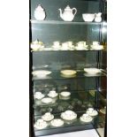 Three part teasets, to include Victorian gilt and white ground teaset,