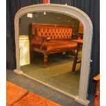 A Victorian overmantel mirror, with painted frame,