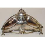 **An Art Nouveau silver plated Secessionist style inkwell by WMF,