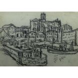 *Sir William MacTaggart PRSA RA HRSW FRSE RSW (Scottish 1903-1981) 'Townscape' Charcoal, unsigned,