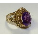 A 9ct gold amethyst ring,