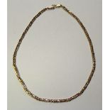 A 9ct gold twist link chain, stamped 375 to clasp, 39cm long, 13.