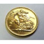 An Elizabeth II gold sovereign, dated 1974,