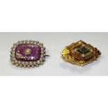 Two Victorian yellow metal brooches,
