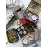 A collection of vintage wristwatches and watch parts, to include Tudor lady's cocktail watch,