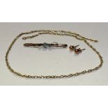 A 9ct gold twist link chain, stamped 375 to clasp, 40cm long (unfastened),