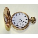 A 9ct gold full hunter pocket watch,