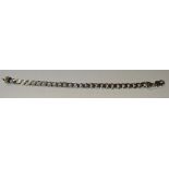 A 9ct white gold chunky twist link chain bracelet, stamped 375,