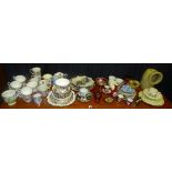 A mixed lot of ceramics and glass to include a Meissen cabinet cup and saucer,