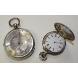 A silver open faced pocket watch, hallmarks for London 1857,