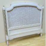 A French style Whytock & Reid painted double bed headboard,