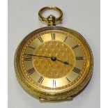 An 18ct gold open-faced pocket watch,