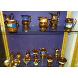 A quantity of Victorian and later copper lustre wares, to include jugs, bowls,