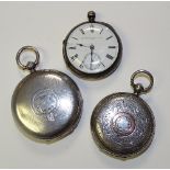 A Victorian silver cased pocket watch, signed to the white enamel dial Thomas Mowbray & Son London,