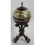 A Maitland-Smith mother of pearl and penshell inlaid spherical box with cover,