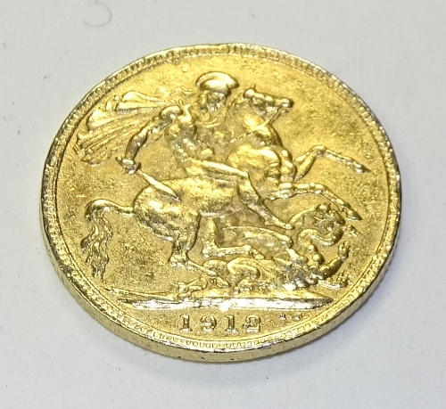 WITHDRAWN - A George V gold half sovereign, dated 1912, 4.