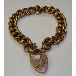 An Edwardian 9ct gold twist link padlock bracelet,