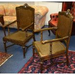 A pair of Chinese hardwood low chairs circa 1920's, of Shanghai origin,