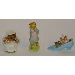 Three Beatrix Potter figures, to include 'Foxy Whiskered Gentleman' 1954,