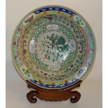 A large 19th century Chinese famille verte bowl,