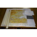 A collection of vintage maps, to include Europe 1910, Firth of Forth OS map 1943,