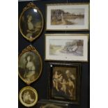 A collection of engravings & lithographs, to include G Morland, W Hamilton, A Kauffman, portraits,