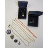Three sets of graduated pearl necklaces, two with 9ct gold clasps and one with silver clasp,