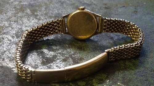A 9ct gold lady's Omega wristwatch circa 1960s, the silvered dial with baton and Arabic numerals, - Image 4 of 4