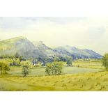 WM (19th Century School) 'Ochils from Logie' Watercolour, signed with monogram and dated 1894,