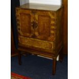 A Chinese style parquetry walnut and camphorwood chest,